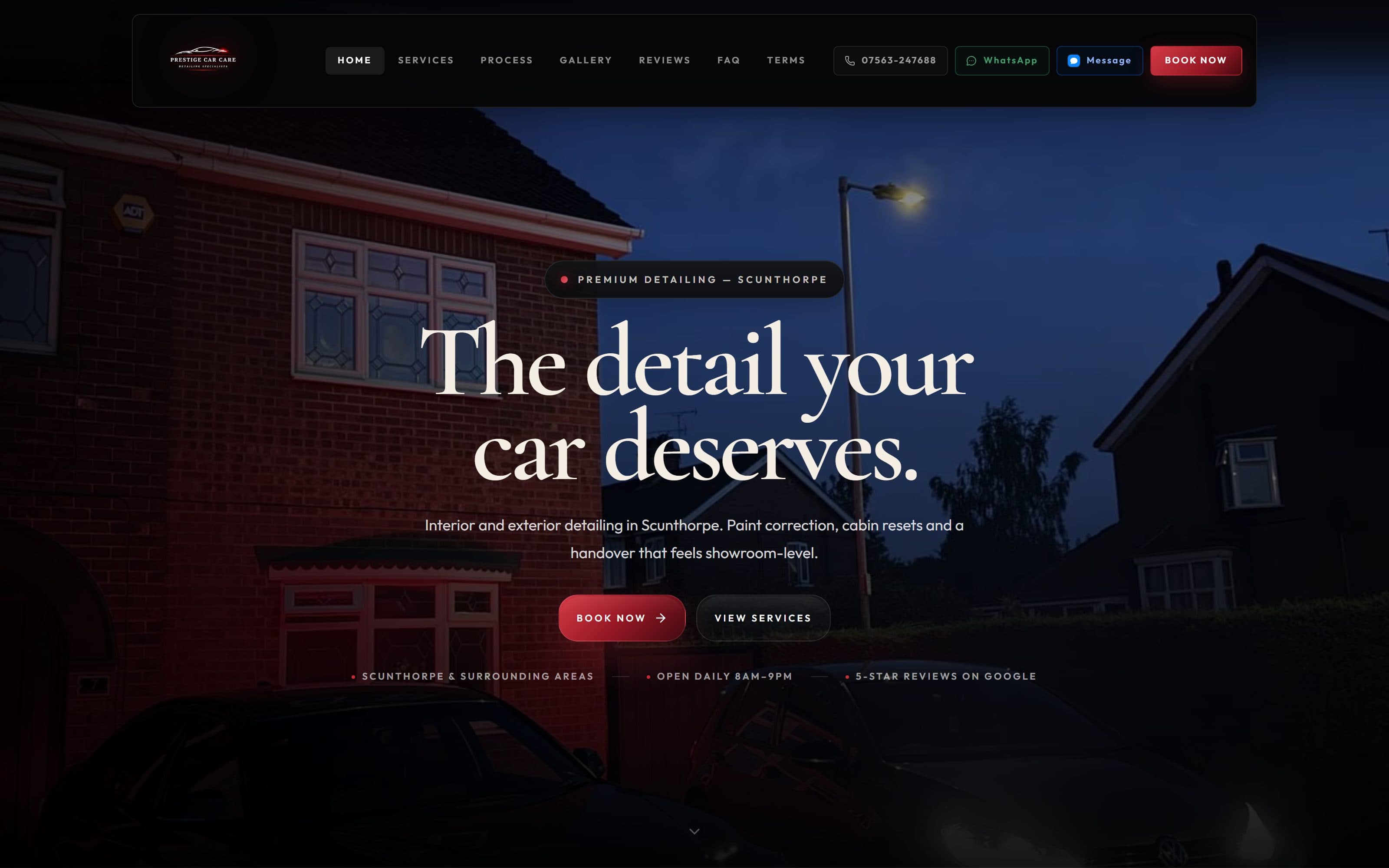 Prestige Car Care — screenshot of the build