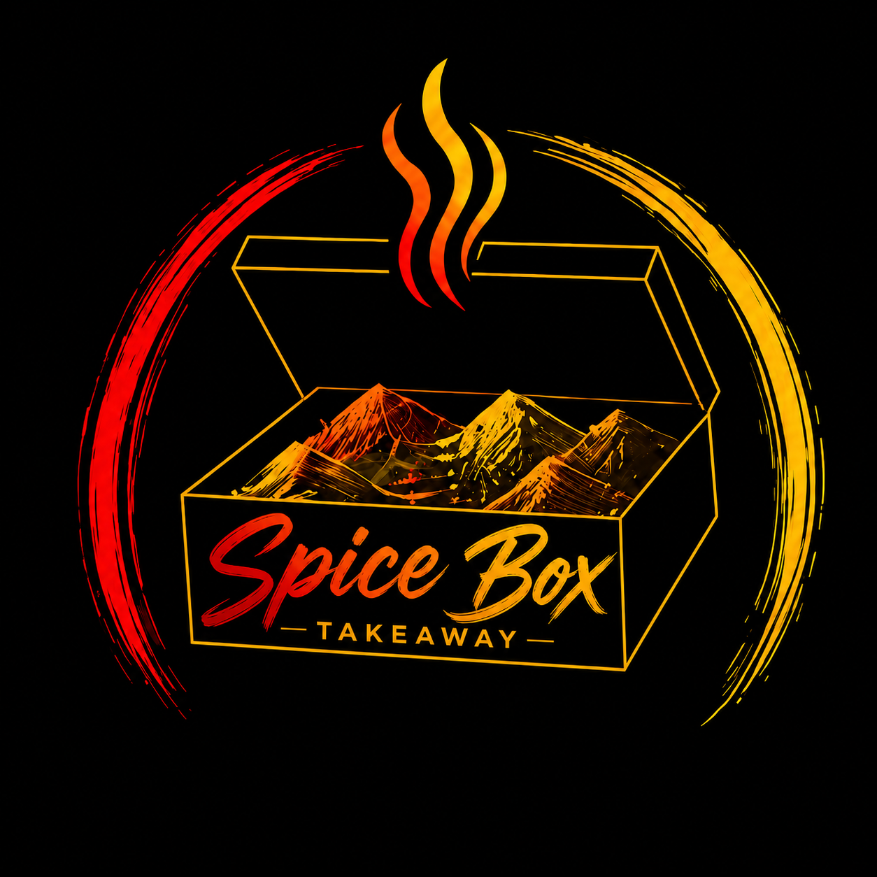 Current logo — Brush-script wordmark and spice-box mark from the approved direction.